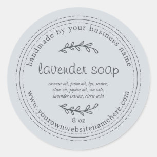 Rustic Handmade Lavender Soap Blue Classic Round Sticker