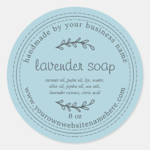 Rustic Handmade Lavender Soap Blue Glow Classic Round Sticker