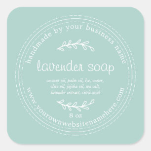 Rustic Handmade Lavender Soap Blue Square Sticker