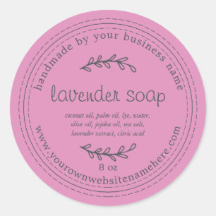 Rustic Handmade Lavender Soap Fuchsia Pink Classic Round Sticker