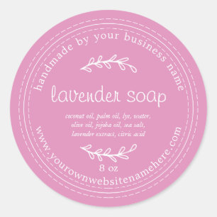 Rustic Handmade Lavender Soap Fuchsia Pink Classic Round Sticker