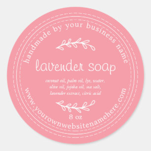Rustic Handmade Lavender Soap Geranium Pink Classic Round Sticker