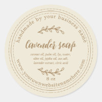 Rustic Handmade Lavender Soap Gold Antique White