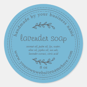 Rustic Handmade Lavender Soap Grotto Blue Classic Round Sticker