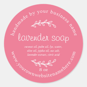 Rustic Handmade Lavender Soap Lemonade Pink Classic Round Sticker