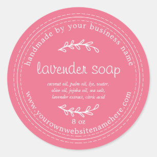 Rustic Handmade Lavender Soap Lemonade Pink Classic Round Sticker