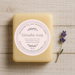 Rustic Handmade Lavender Soap Pink Classic Round Sticker
