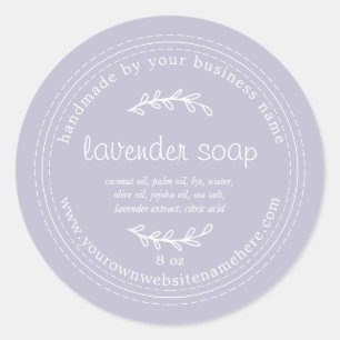 Rustic Handmade Lavender Soap Purple Classic Round Sticker