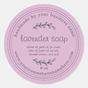 Rustic Handmade Lavender Soap Purple Classic Round Sticker
