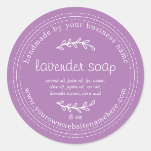 Rustic Handmade Lavender Soap Purple Classic Round Sticker