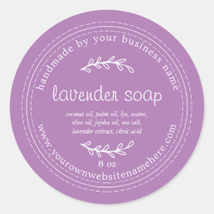 Rustic Handmade Lavender Soap Purple Classic Round Sticker