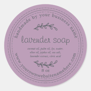 Rustic Handmade Lavender Soap Purple Classic Round Sticker