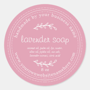 Rustic Handmade Lavender Soap Sea Pink Classic Round Sticker