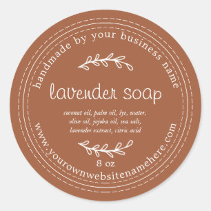 Rustic Handmade Lavender Soap TerraCotta Classic Round Sticker
