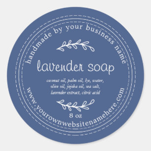 Rustic Handmade Lavender Soap True Blue Classic Round Sticker