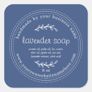 Rustic Handmade Lavender Soap True Blue Square Sticker
