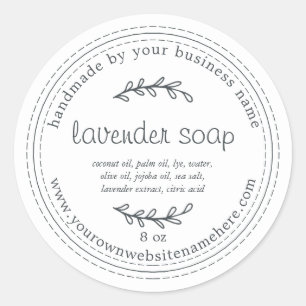 Rustic Handmade Lavender Soap White Classic Round Sticker