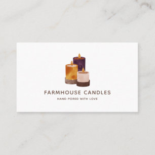 Rustic Handmade Terra Cotta Candles Wellness  Business Card