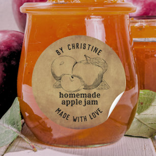 Rustic Handmade With Love apple Jam Label