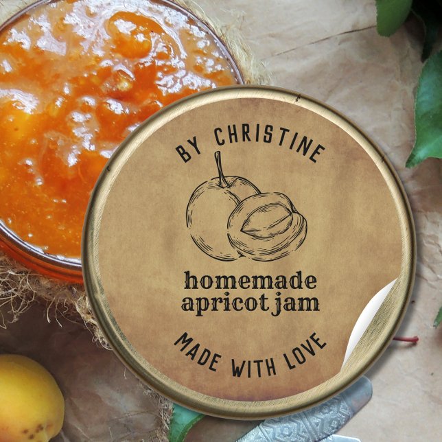 Rustic Handmade With Love apricot Jam Label  (Creator Uploaded)