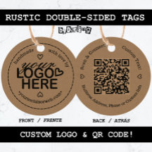 Rustic Handmade with Love Custom Logo QR Code