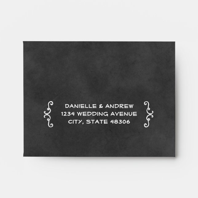 Rustic Handwritten Chalkboard Wedding RSVP Envelope (Front)