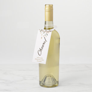 Rustic Handwritten Script   Cheers Bottle Tag