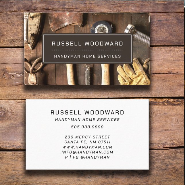 Rustic Handyman Carpenter Tools Of Trade Business Card (Creator Uploaded)