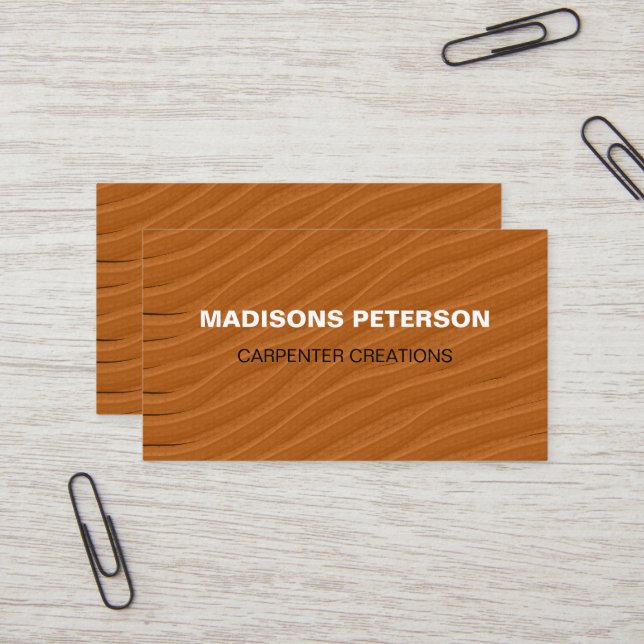 rustic handyman Wooden Carpentry Construction  Business Card (Front/Back In Situ)