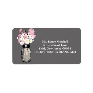 Rustic Hanging Mason Jar Wedding Label