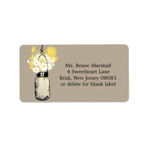 Rustic Hanging Mason Jar Wedding Label