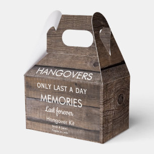 Rustic Hangover Kit Barn Country Wedding Party  Favour Box