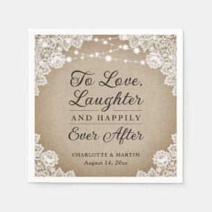 Rustic Happily Ever After Wedding Napkins