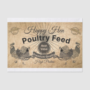 Rustic Happy Hen Decoupage/Tissue Paper