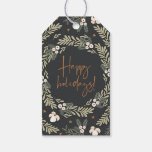 Rustic Happy Holidays Gift Tags