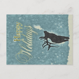 Rustic Happy Holidays Reindeer Christmas Card