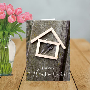 Rustic Happy House Anniversary Housiversary Referr Card