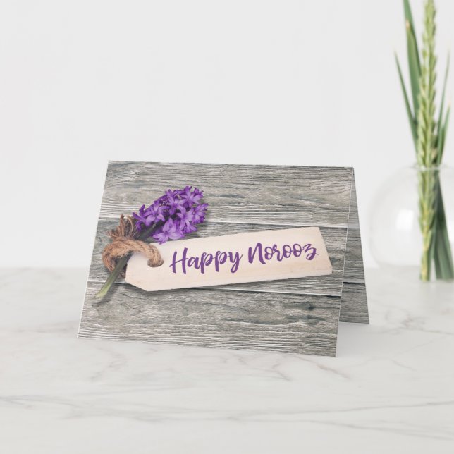 Rustic Happy Norooz Hyacinth - Greeting Card (Front)