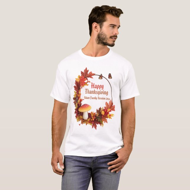 Rustic Happy Thanksgiving  T-Shirt (Front Full)