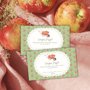 Rustic Harvest Apple Diaper Raffle Baby Shower Enclosure Card
