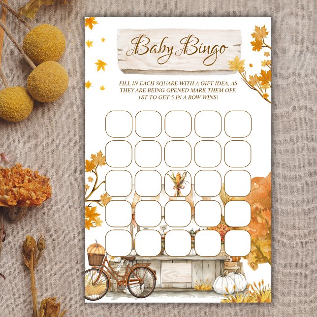 Rustic Harvest Baby Bingo Shower Game (Creator Uploaded)