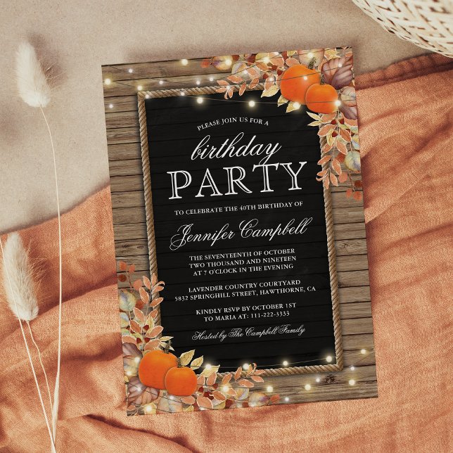 Rustic Harvest Birthday Party Invitation (Creator Uploaded)