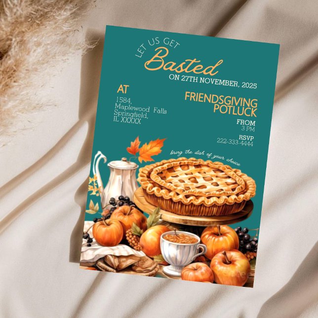 Rustic Harvest Friendsgiving Potluck Invitation (Creator Uploaded)