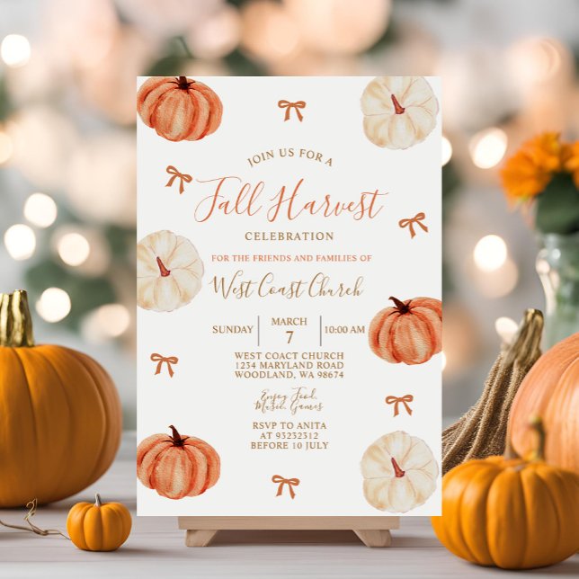 Rustic Harvest Pumpkin Party Fall Fest Community  Invitation (Creator Uploaded)