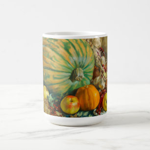 Rustic Harvest Still Life with Pumpkins and Apples Coffee Mug