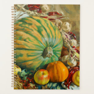 Rustic Harvest Still Life with Pumpkins and Apples Planner