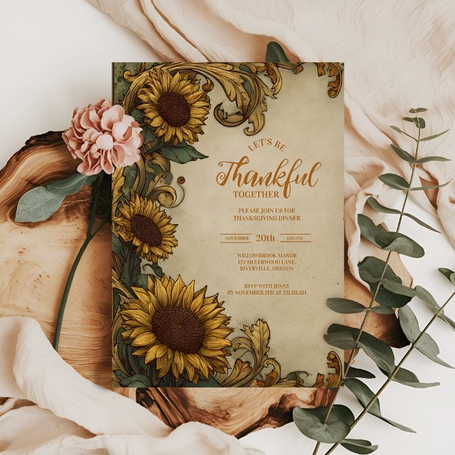 Rustic Harvest Thanksgiving Celebration Invitation (Creator Uploaded)