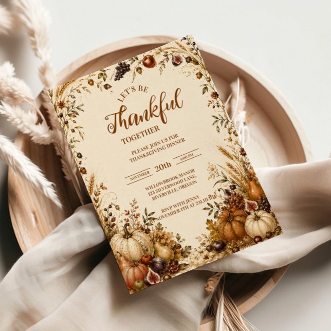 Rustic Harvest Thanksgiving Gathering Invitation (Creator Uploaded)