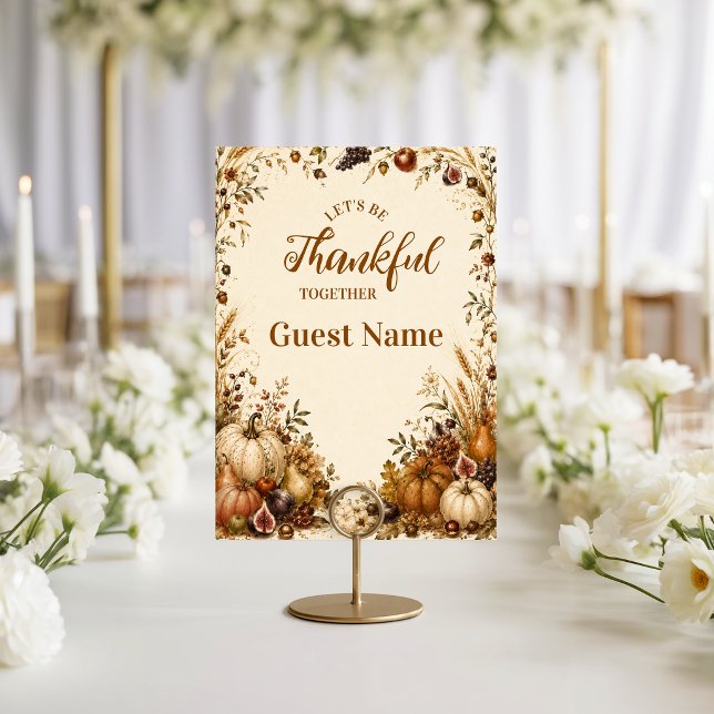 Rustic Harvest Thanksgiving Gathering Place Card (Creator Uploaded)