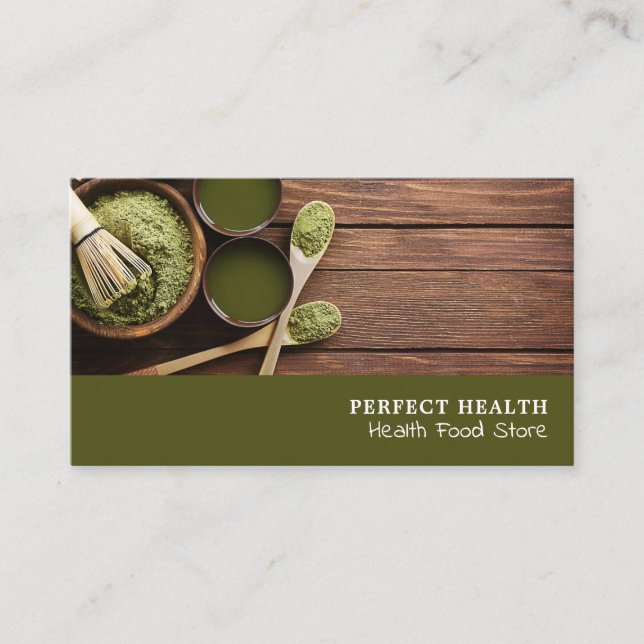 Rustic Health Food Store Business Card (Front)